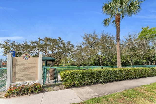 surrounding community featuring fence