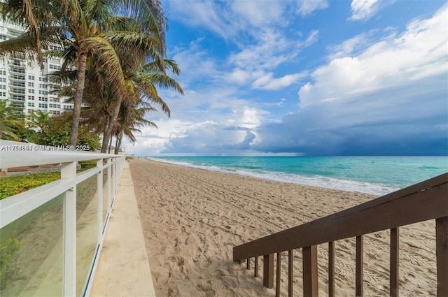 water view featuring a beach view