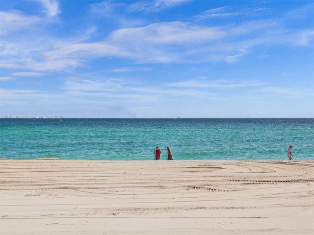 view of water feature with a view of the beach