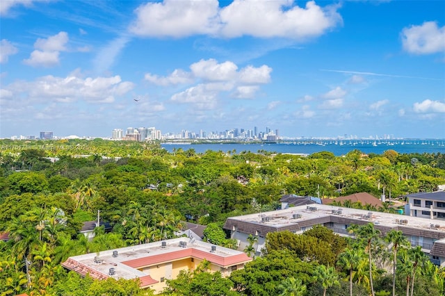 aerial view featuring a view of city