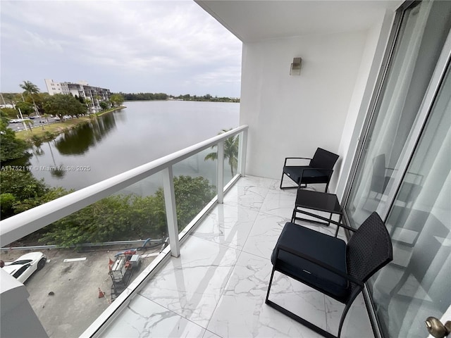 balcony with a water view