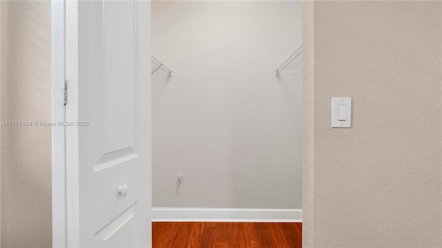 spacious closet featuring wood finished floors