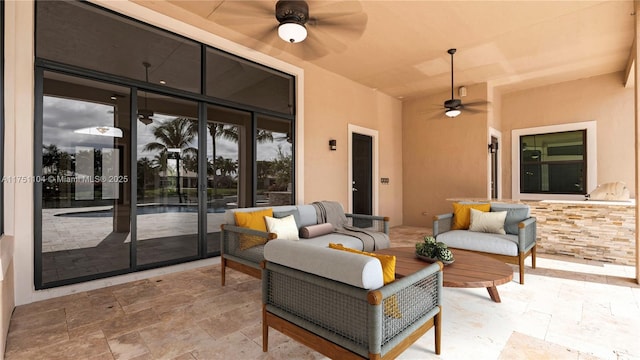 view of patio / terrace with ceiling fan