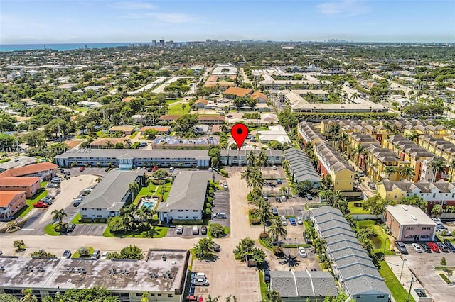 bird's eye view with a residential view