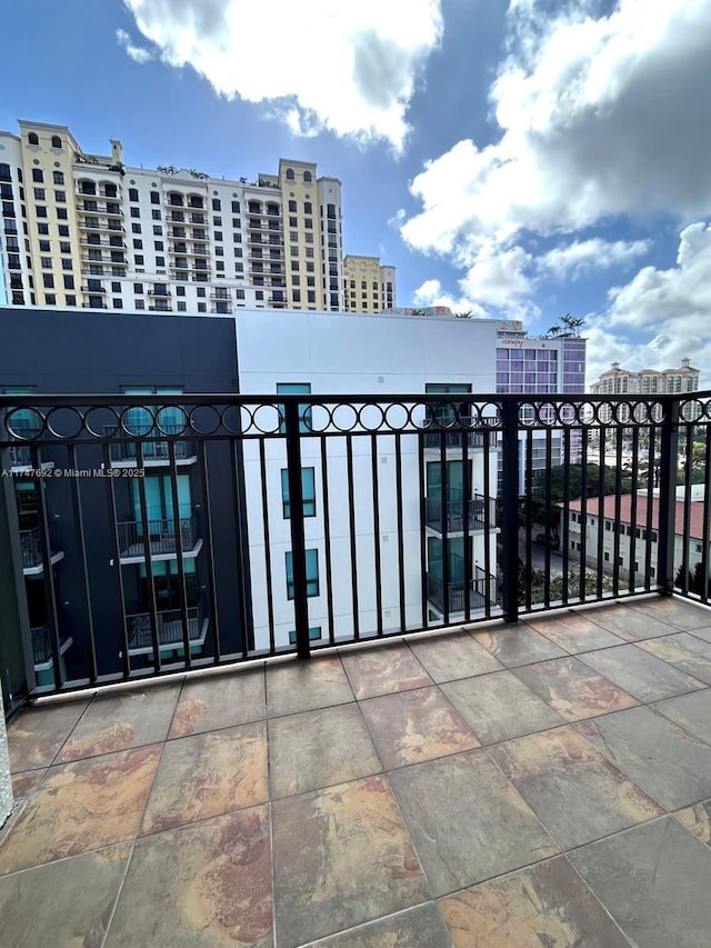 balcony with a city view