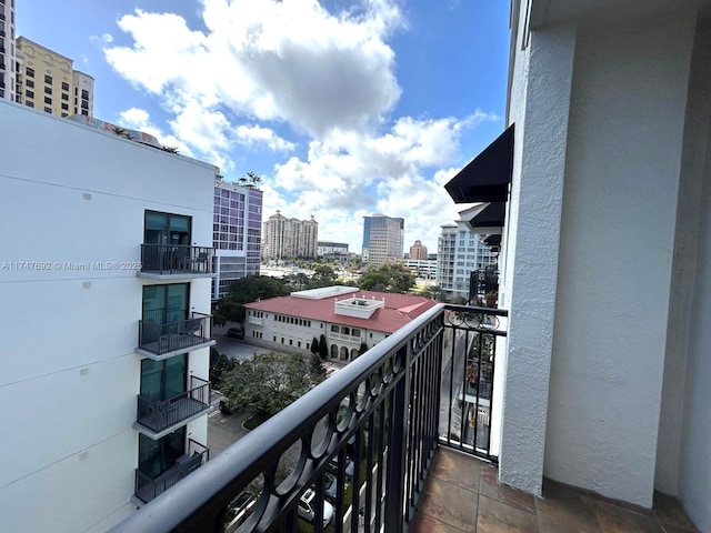 balcony featuring a city view