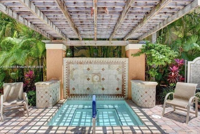 view of patio / terrace with a pergola