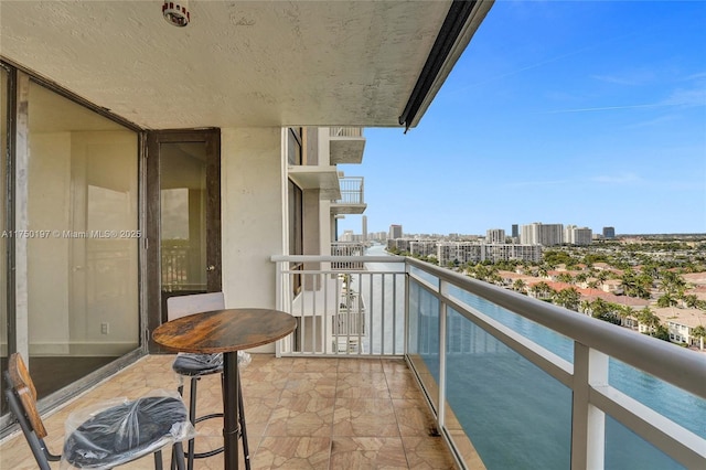 balcony with a city view