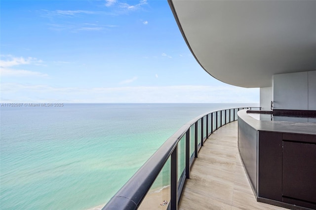 balcony with a water view