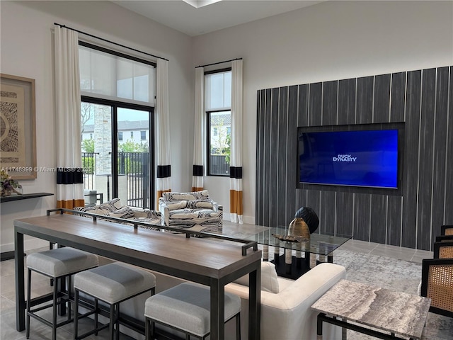 view of tiled dining area