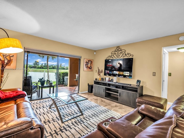 living area with baseboards