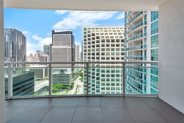 balcony featuring a view of city