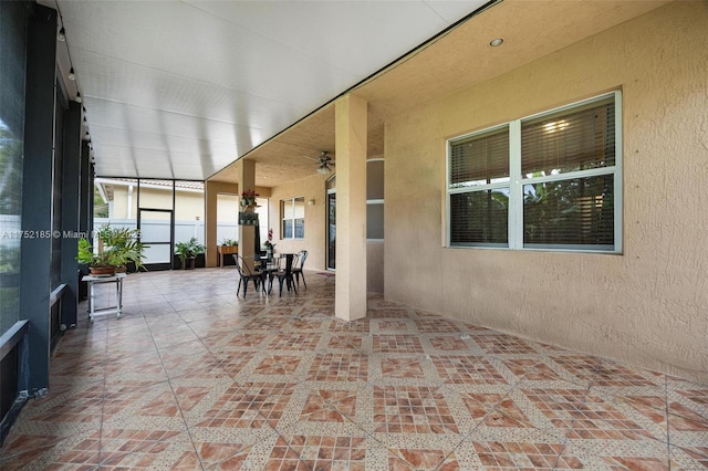 view of unfurnished sunroom