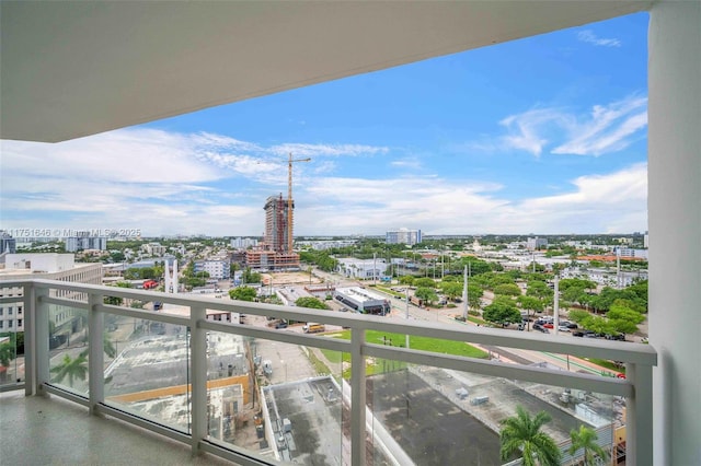 balcony featuring a view of city