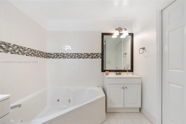 bathroom featuring tile patterned floors and vanity