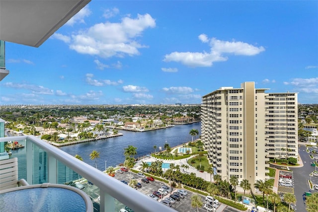 balcony with a water view