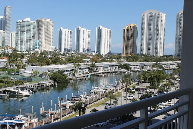 property view of water featuring a view of city