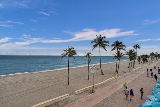 water view with a view of the beach