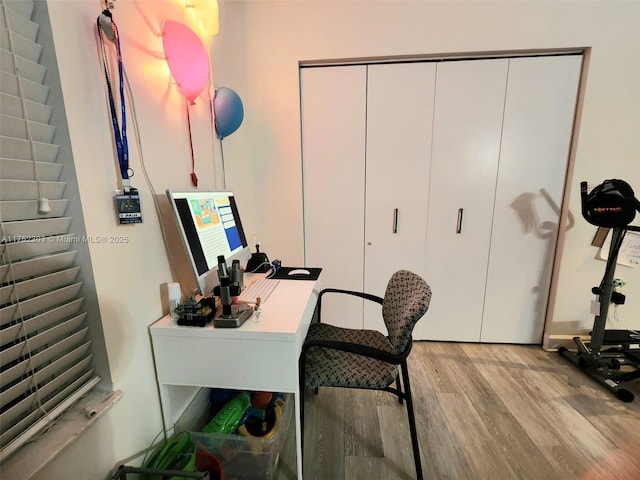 office with wood finished floors