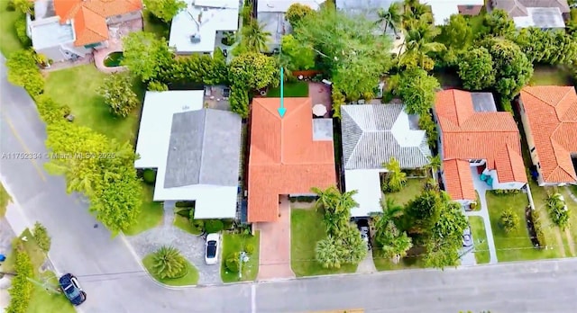 aerial view with a residential view