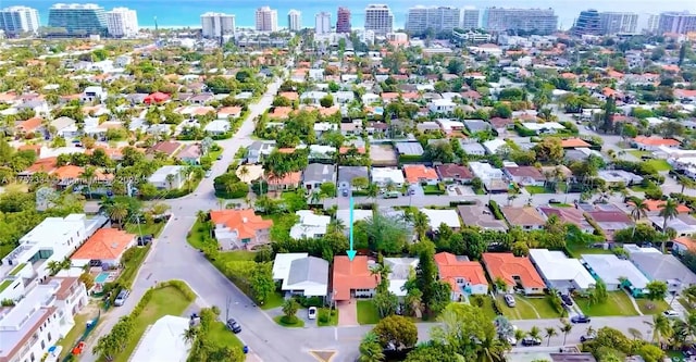 aerial view with a view of city and a residential view