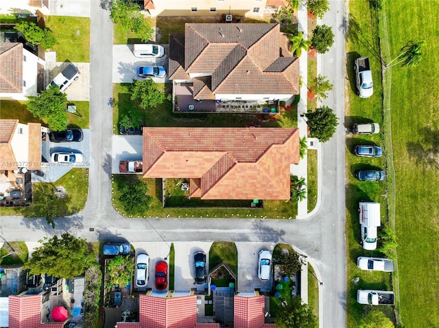 aerial view with a residential view