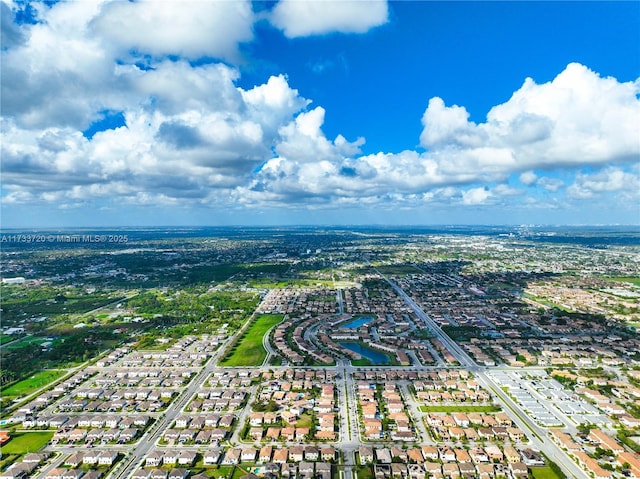 bird's eye view with a city view