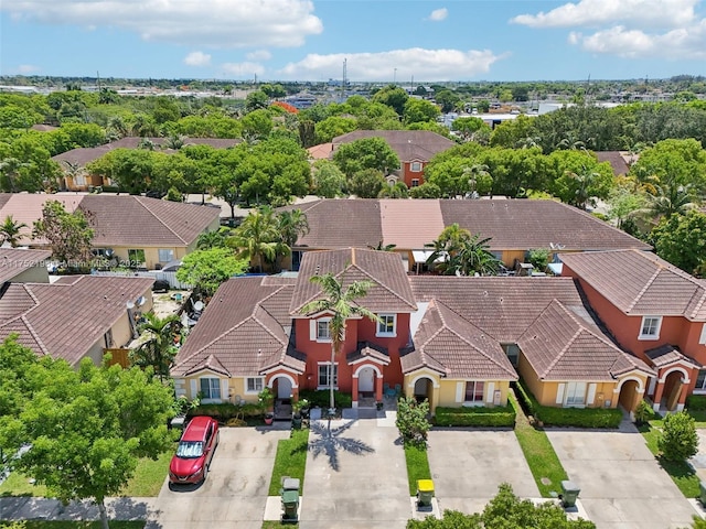 bird's eye view with a residential view