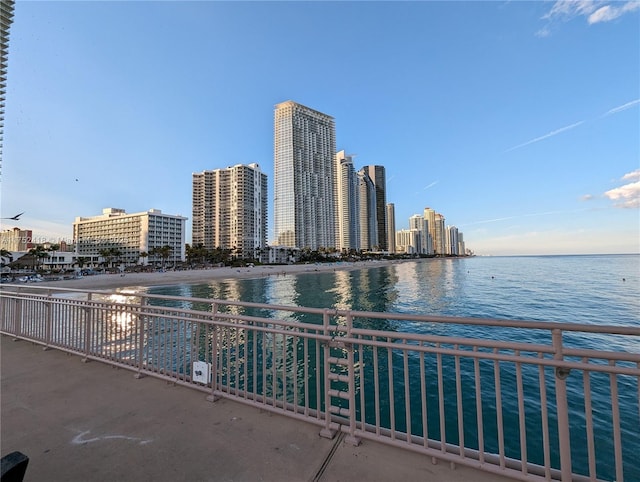 property view of water featuring a view of city