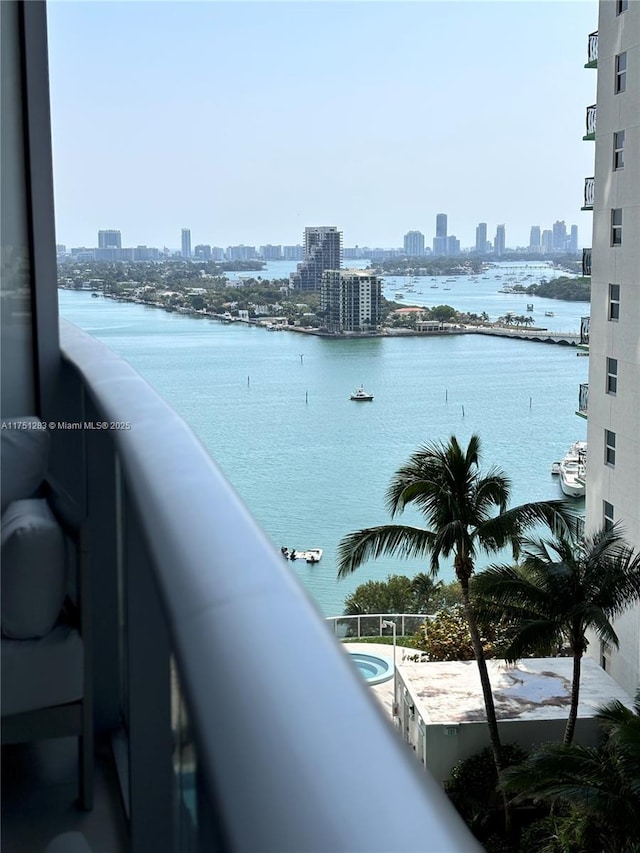 property view of water with a view of city