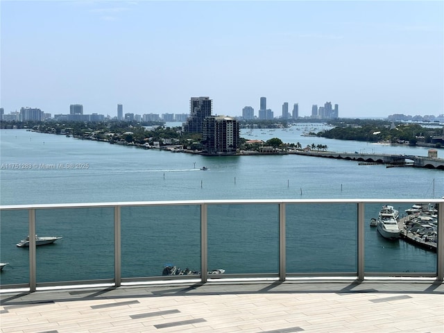 view of water feature featuring a view of city