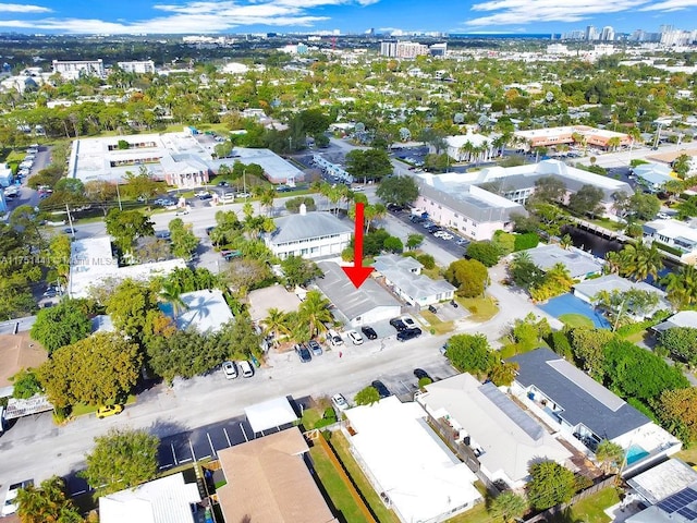 bird's eye view with a residential view