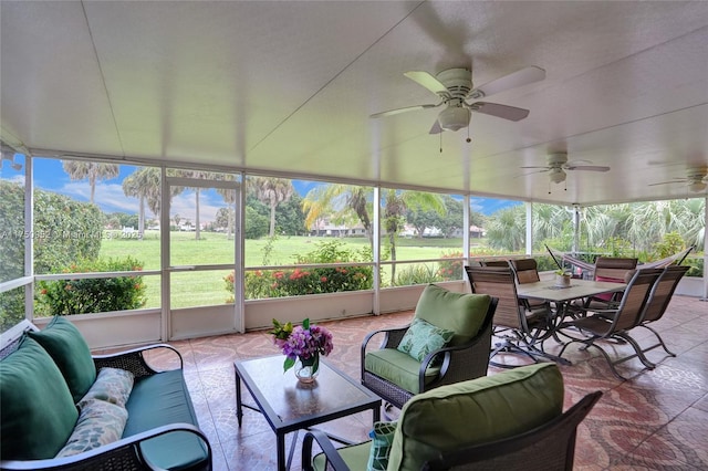 sunroom / solarium with plenty of natural light