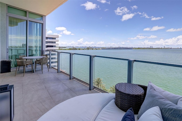 balcony with a water view