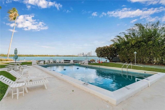 pool featuring a water view