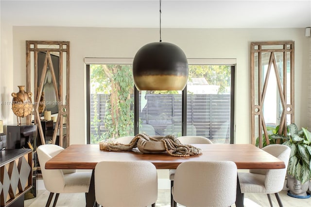 dining space featuring a wealth of natural light