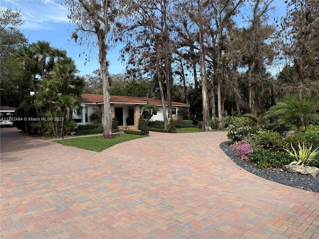 view of front facade featuring a tile roof