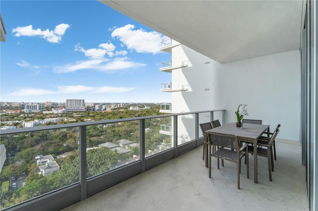 balcony with a city view