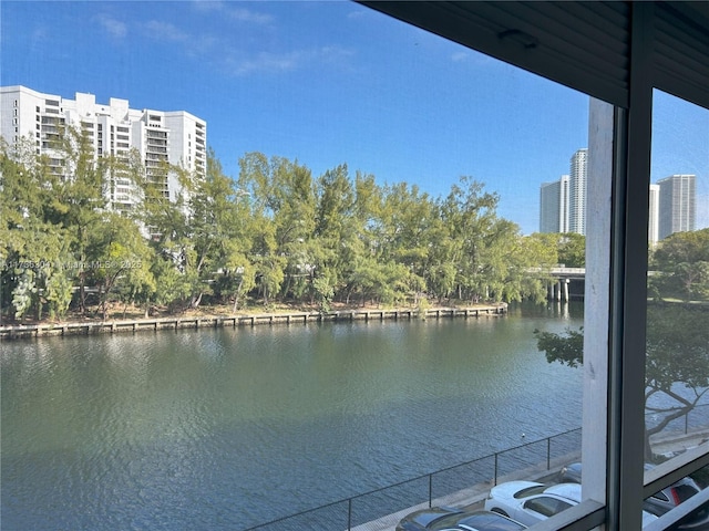 property view of water featuring a city view