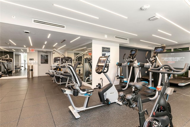 exercise room with visible vents