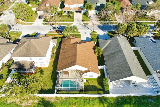 drone / aerial view with a residential view