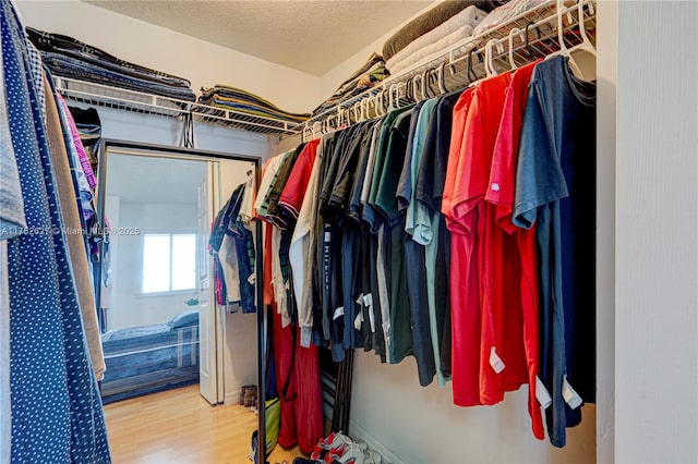 spacious closet featuring wood finished floors