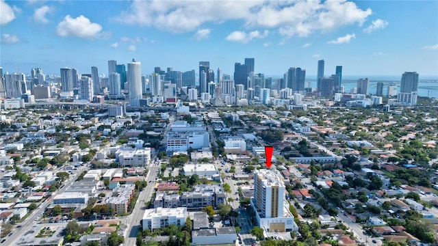 aerial view featuring a city view