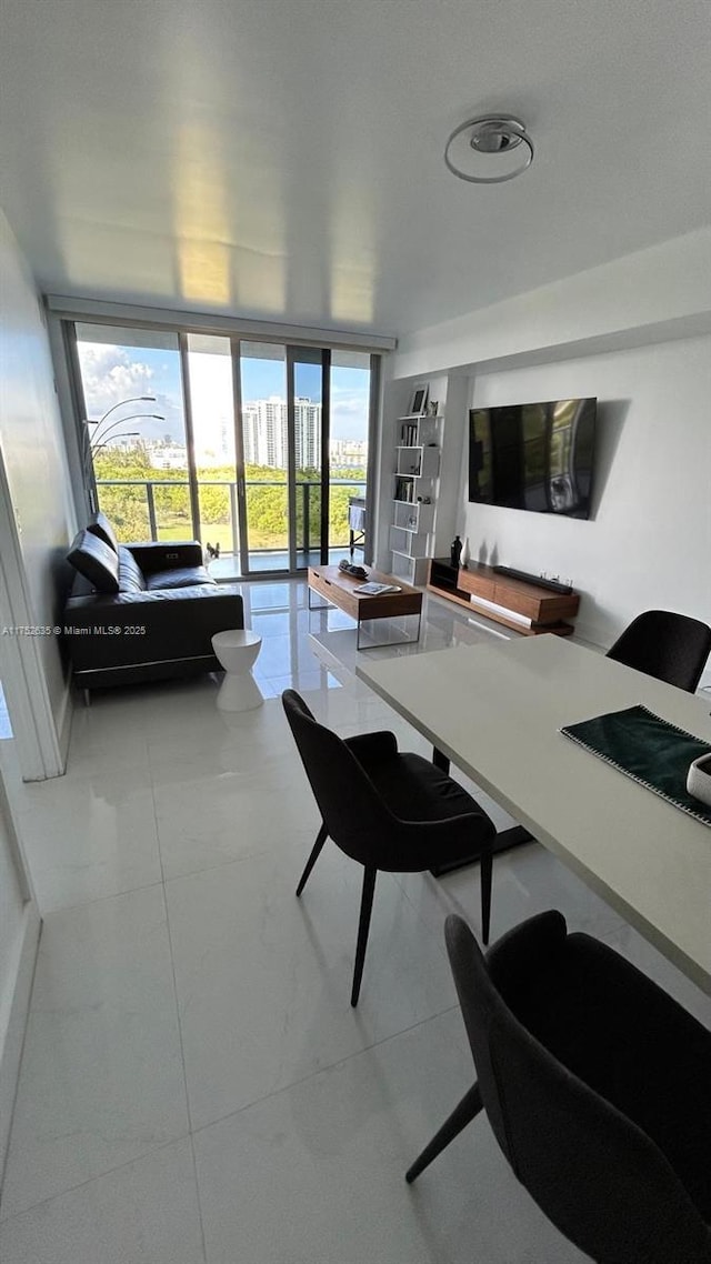 view of tiled dining area