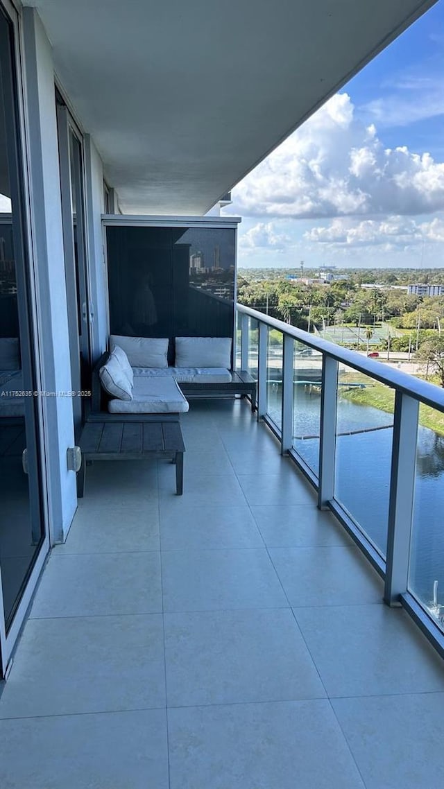 balcony with a water view