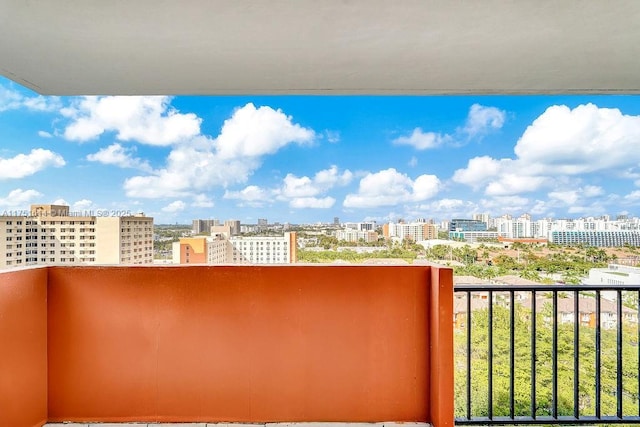 balcony with a city view