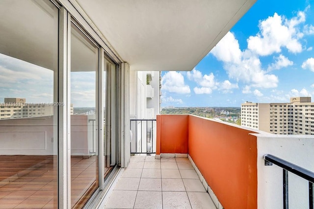 balcony with a city view