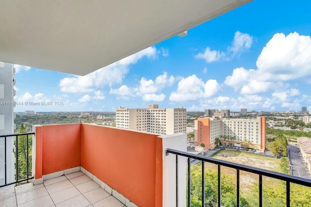 balcony featuring a view of city