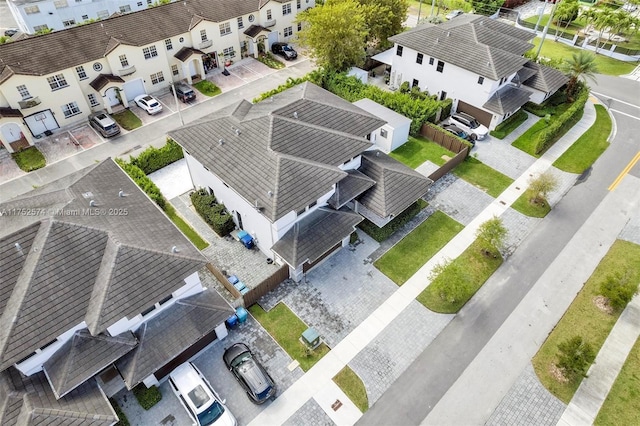 drone / aerial view with a residential view