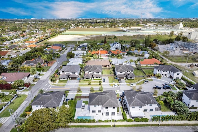 drone / aerial view with a residential view